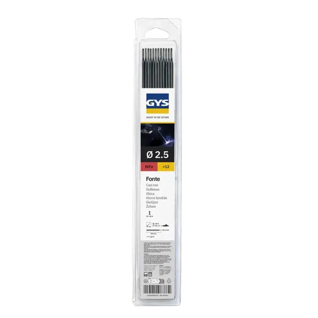 GYS électrodes soudage fonte Ø2,5 mm blister 12