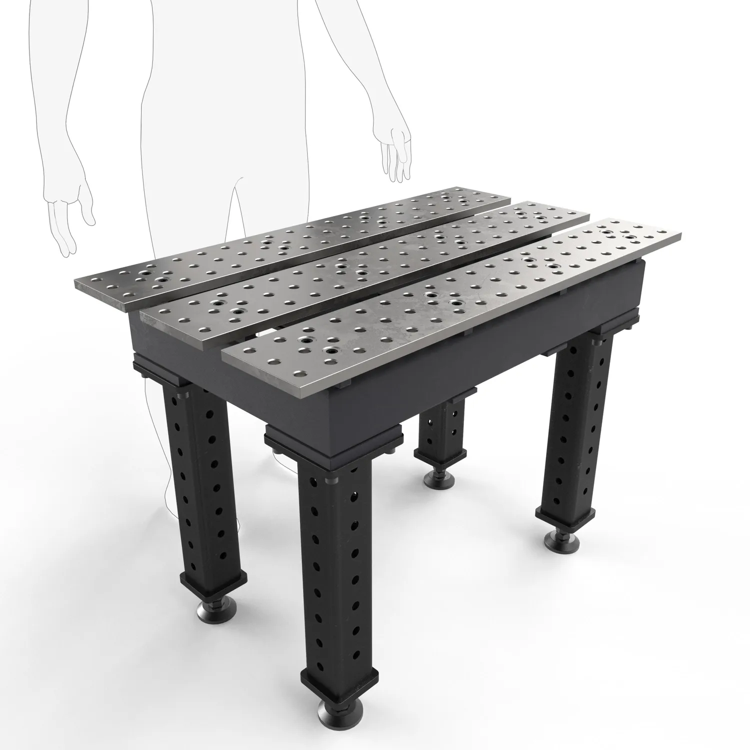 STRONG HAND EUROPE MAX Slotted 2' × 3' table de soudage 5/8 po nitrurée