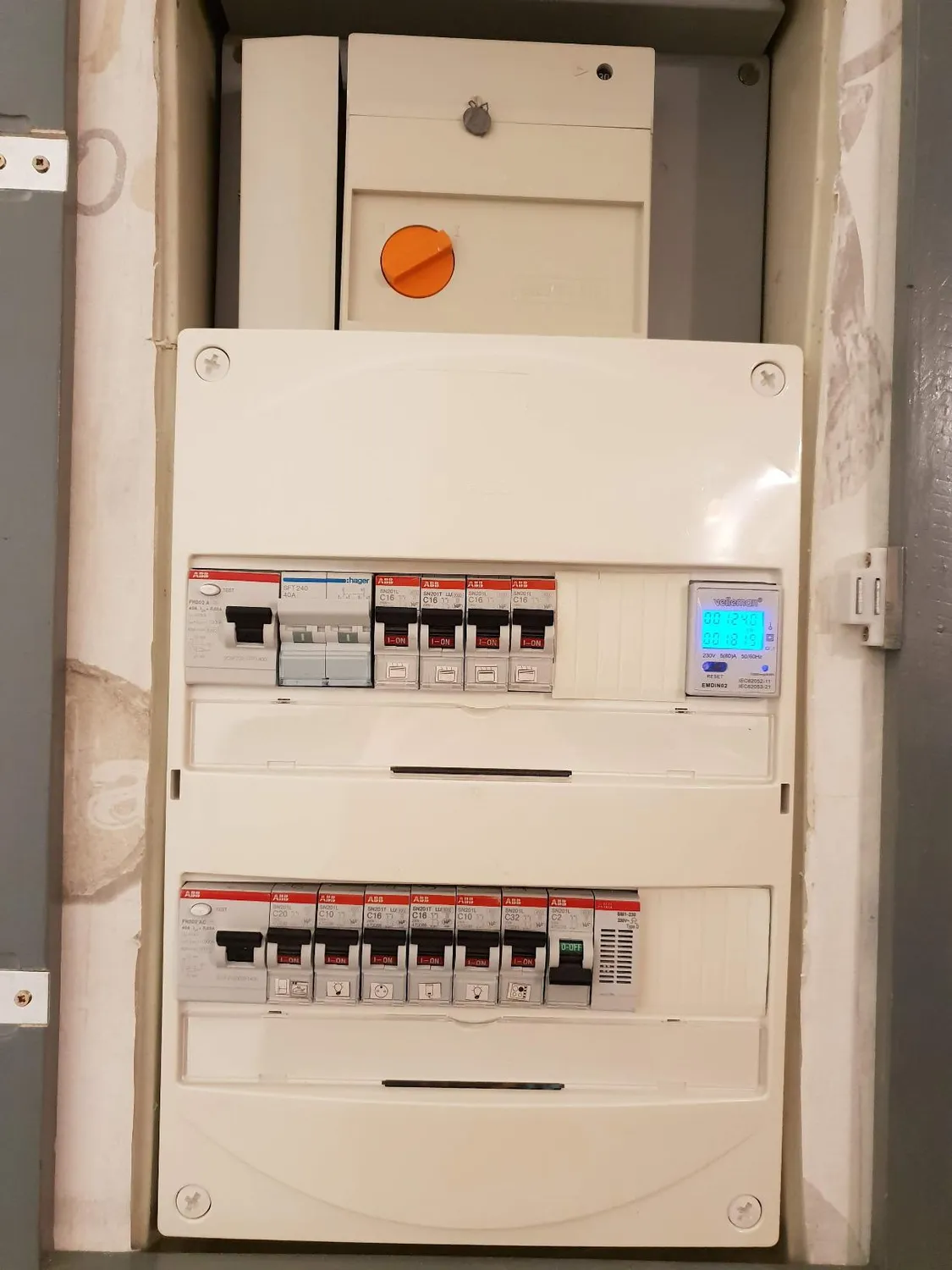 Velleman compteur d’énergie monophasé 80 A, rail DIN, affichage LCD