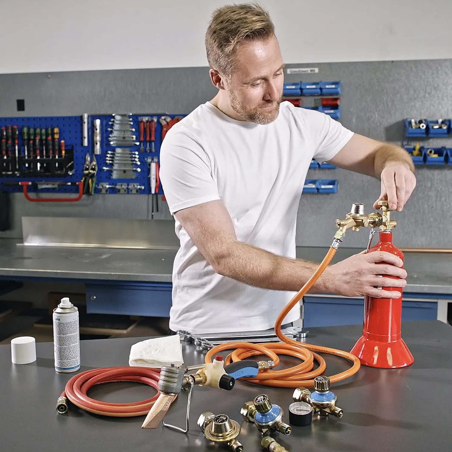 CFH PG 750 bouteille propane acier 1 litre, rechargeable