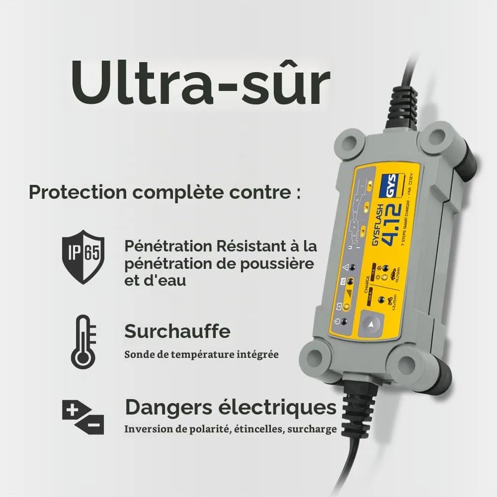 GYS GYSFLASH 18.12 PL chargeur de batterie 12 V, plomb et lithium