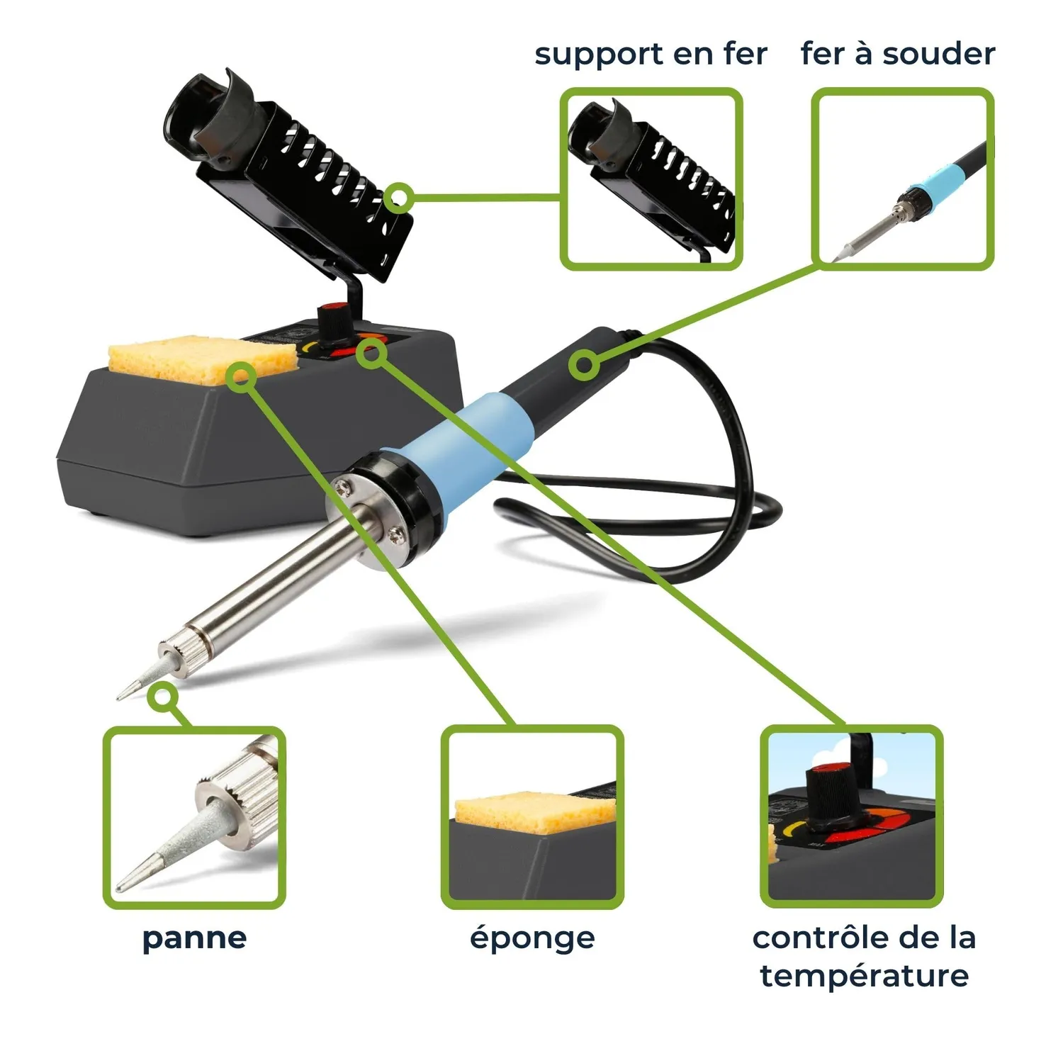 Velleman GP Series station de soudage 50 W 175–480 °C avec LED