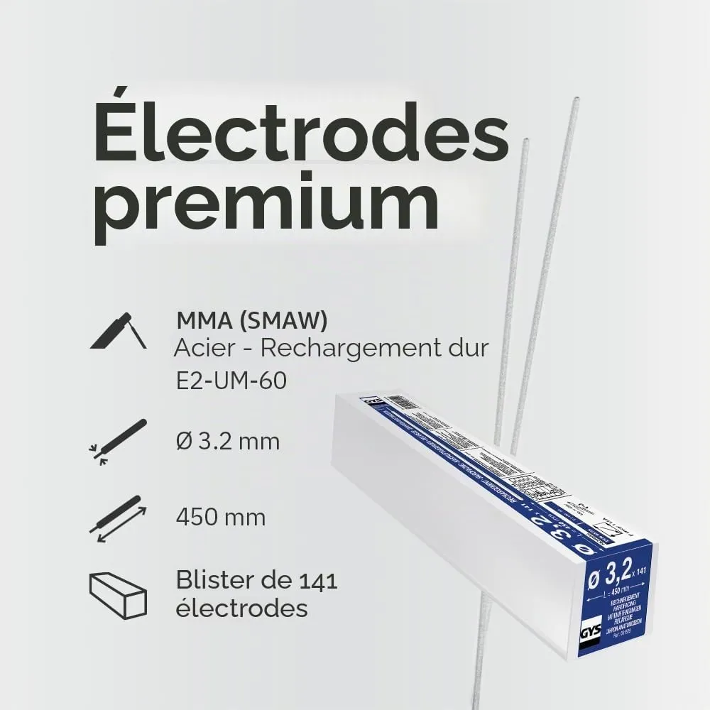 GYS 141 électrodes de rechargement dur Ø 3,2 mm, étui
