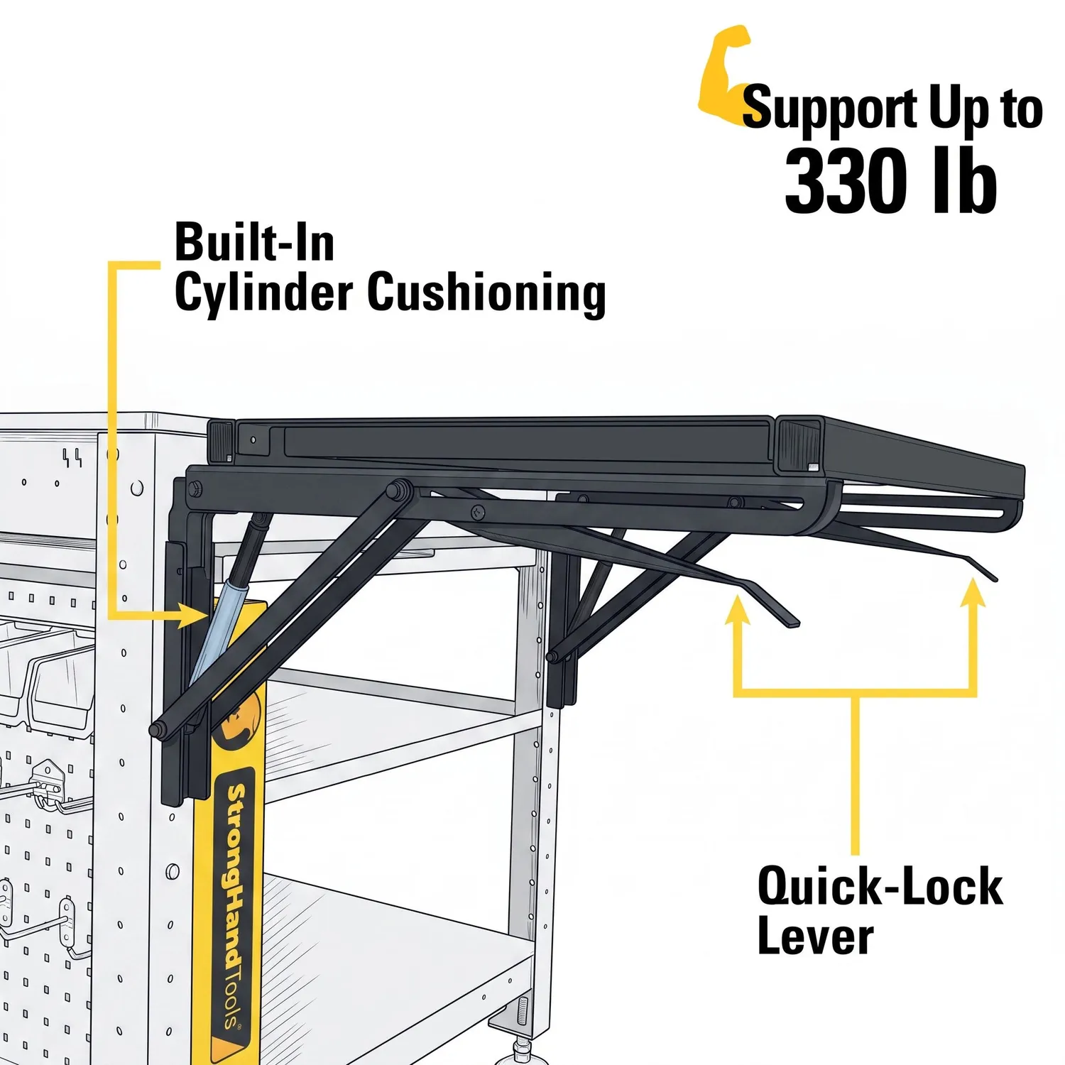 Strong Hand Europe Plasma Cutting Trays bac de découpe plasma Rhino Cart 48 × 30