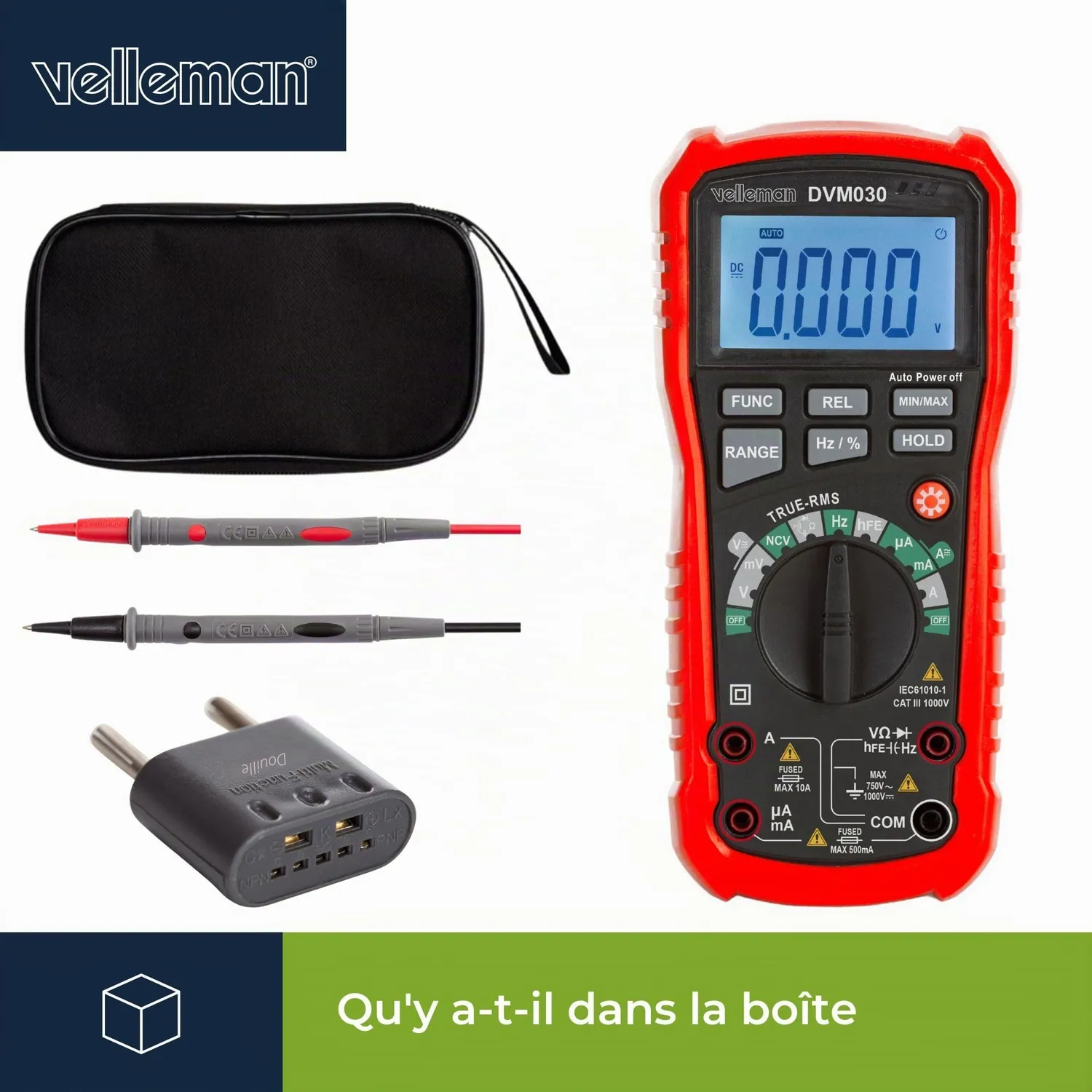 Velleman GP Series multimètre numérique sans contact, maintien des données