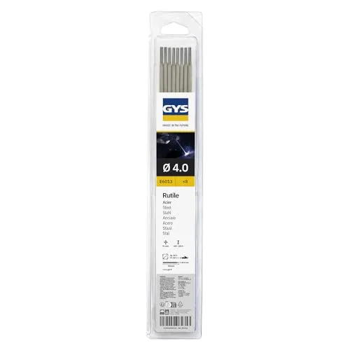 GYS métal d’apport MMA E6013 électrodes rutiles 4 mm × 350 mm, 8 pièces