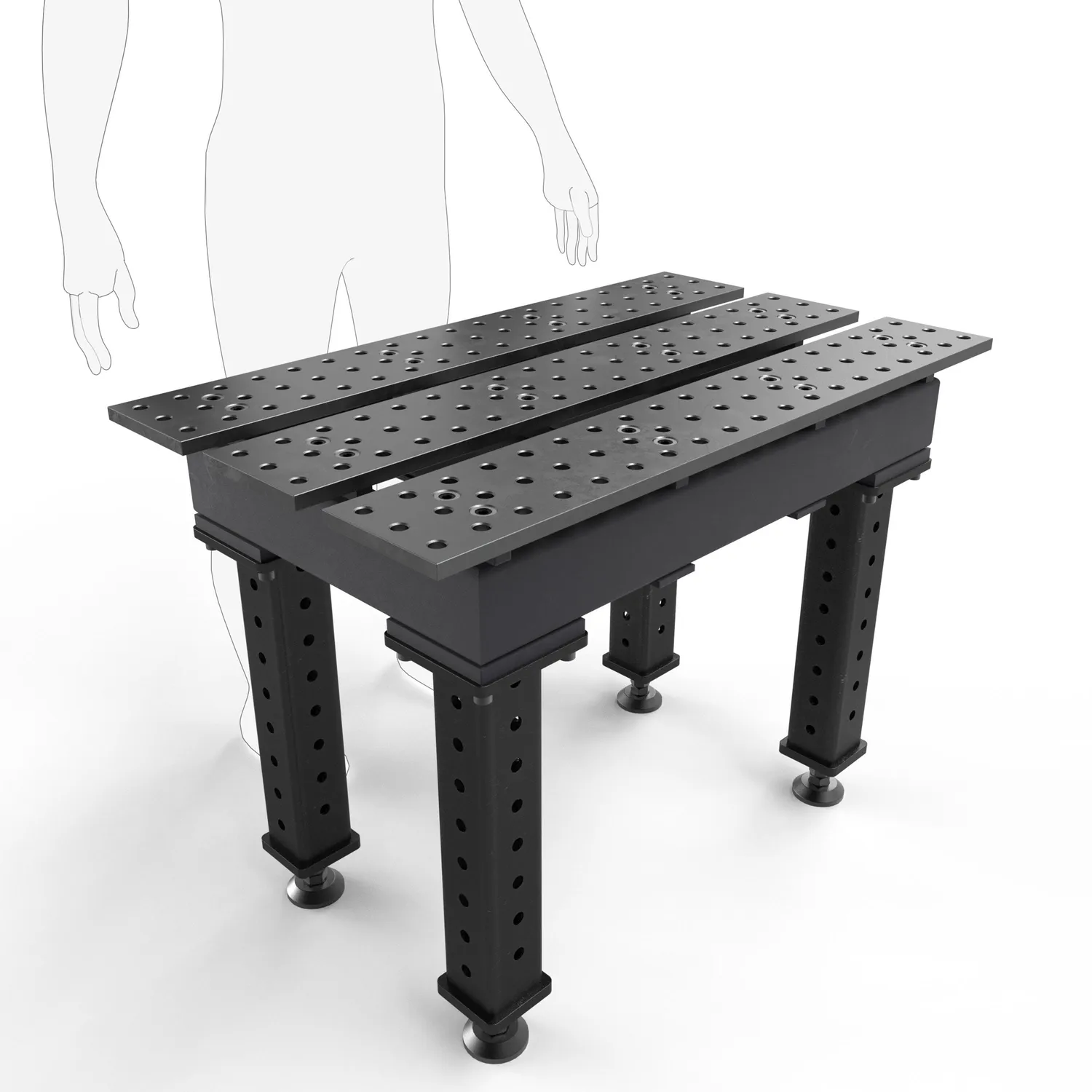 STRONG HAND EUROPE MAX Slotted 2' × 3' table de soudage 5/8 po nitrurée