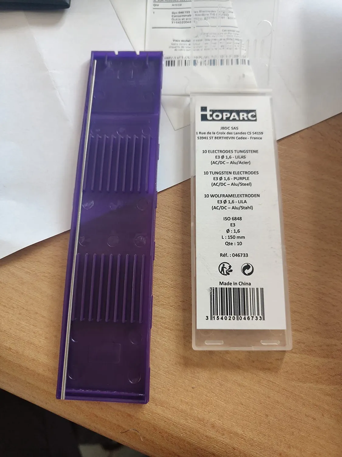 GYS Électrodes Tungstène E3 Ø1,6 Lilas Étui de 10