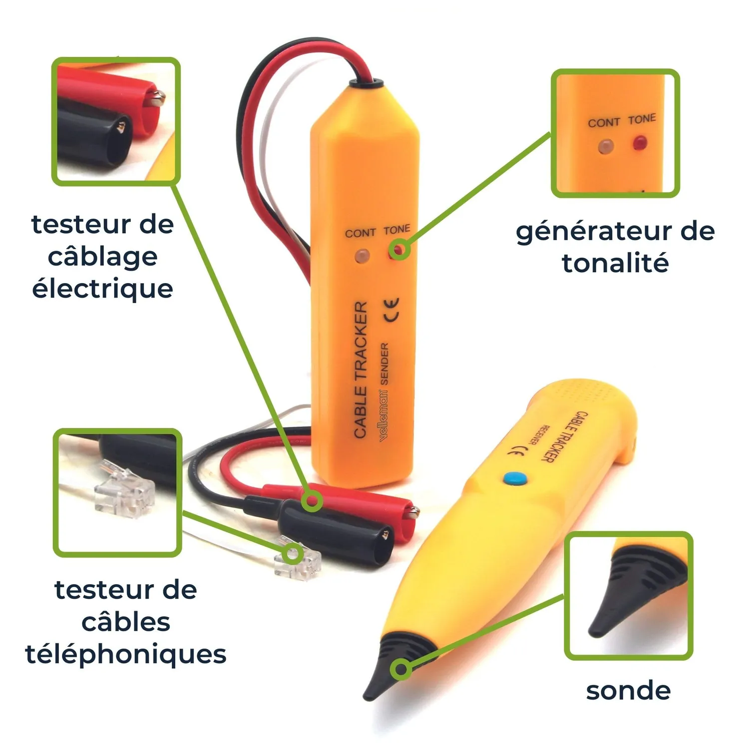 Velleman GP Series détecteur de câbles avec générateur de tonalité