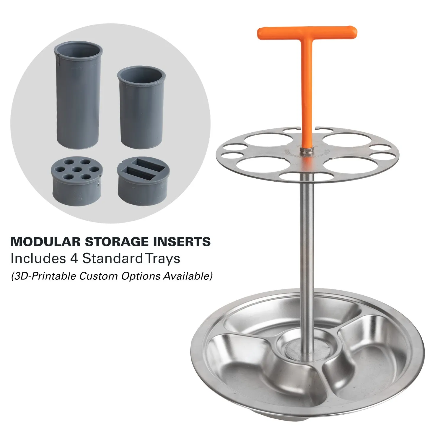 Strong Hand Europe plateau à outils rond inox portatif multi-niveaux