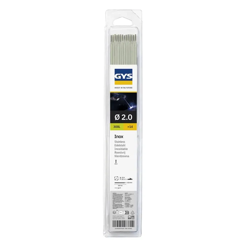 GYS E308L électrodes MMA inox Ø 2 mm x 300 mm blister 14 pièces