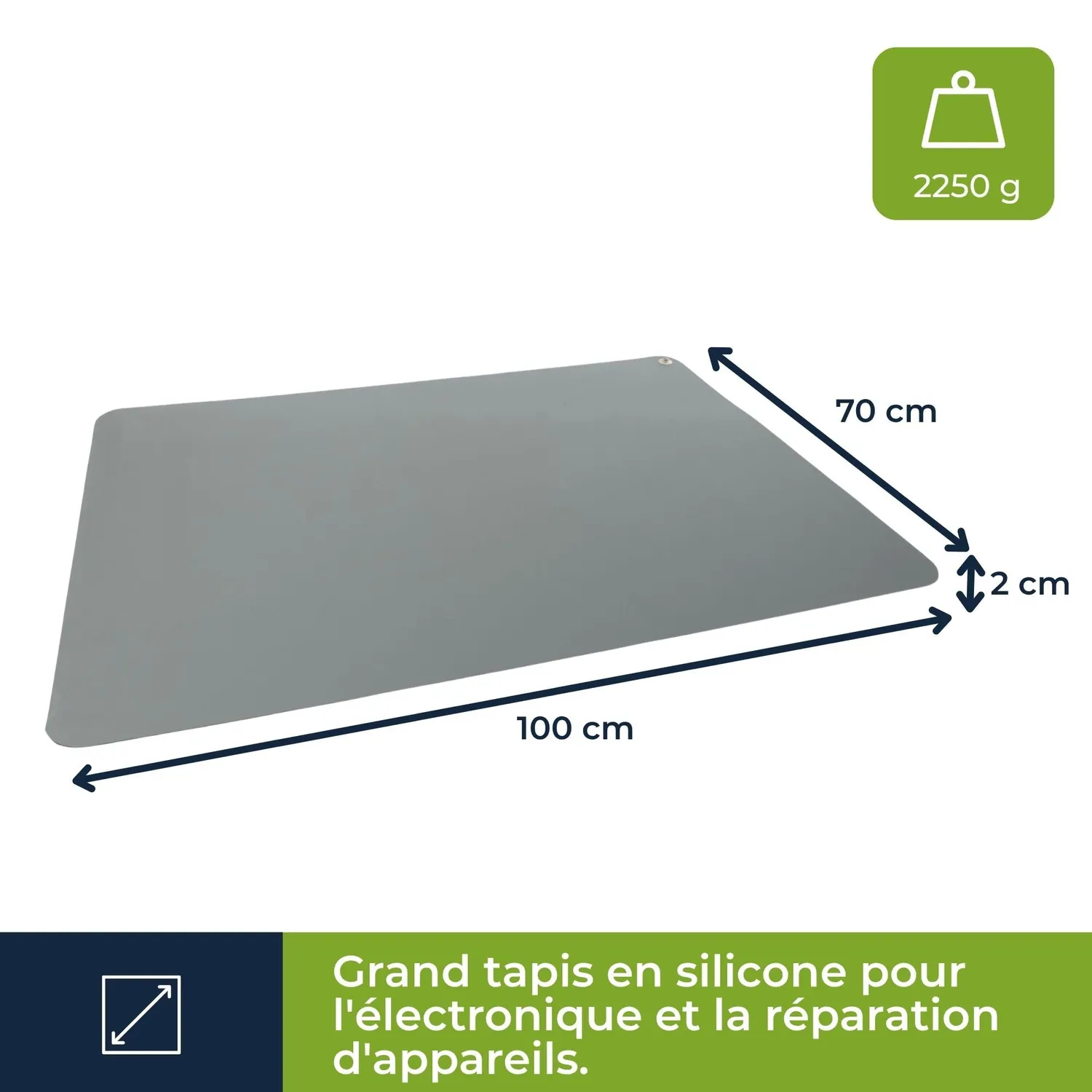 Velleman tapis de soudure ESD 1000 x 700 mm silicone gris