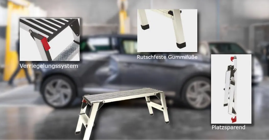 GYS marche-pied pliable aluminium pour atelier