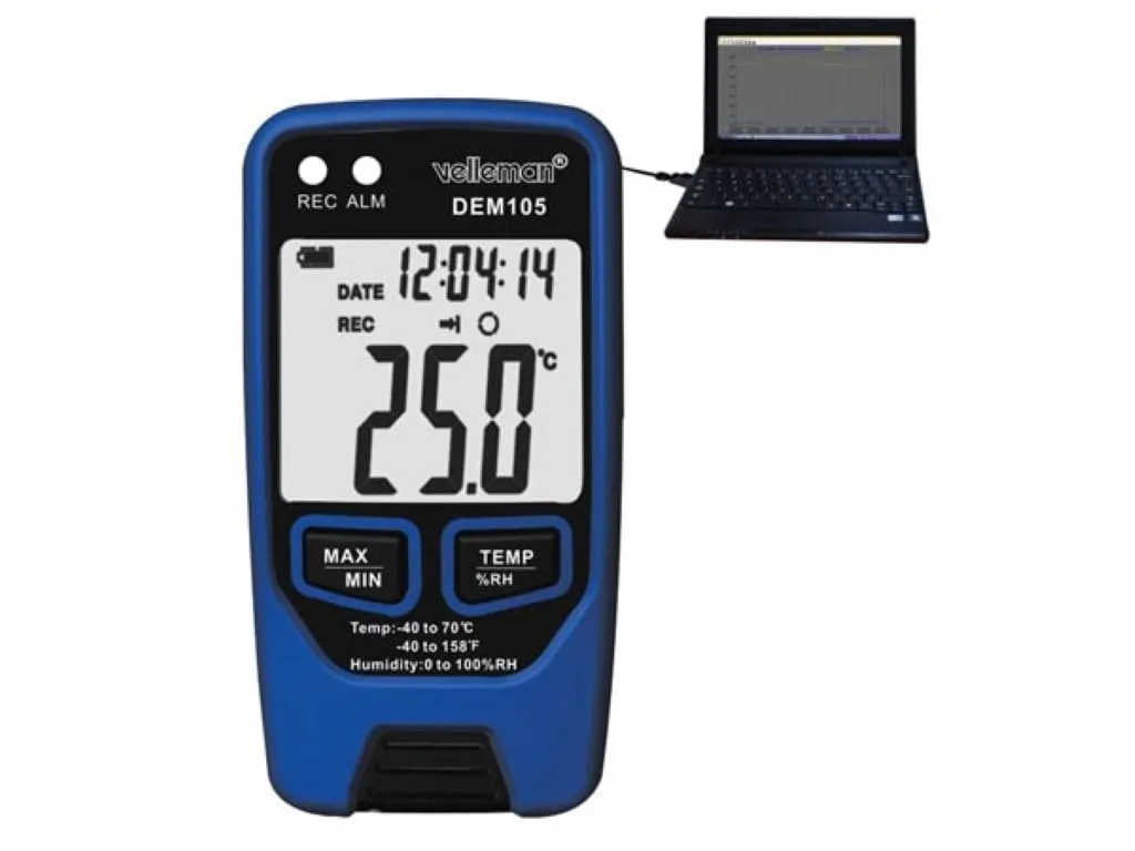 Velleman GP datalogger température humidité USB LCD