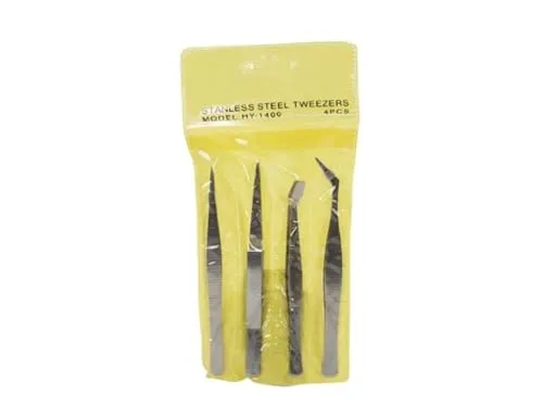 Velleman GP Series ensemble de 4 pincettes de précision argentées