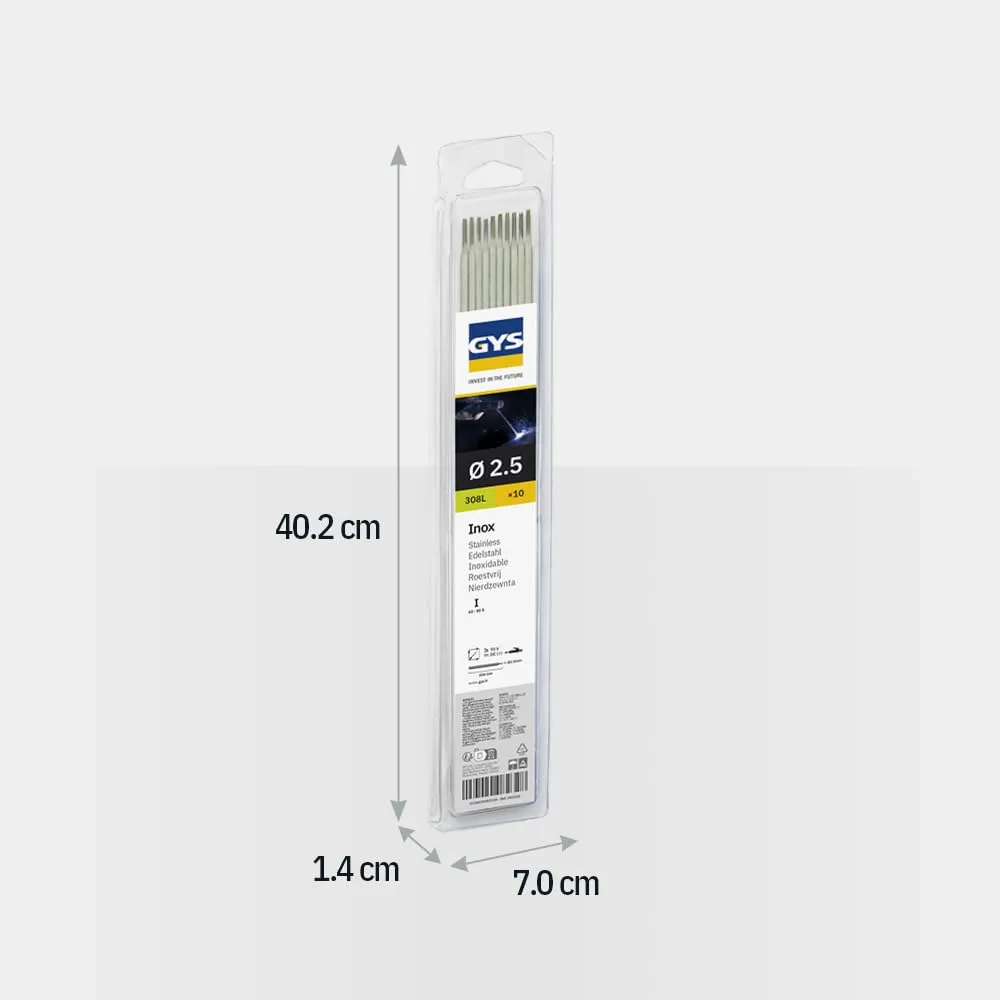 GYS E308L électrodes inox MMA Ø 2,5 mm lot de 10