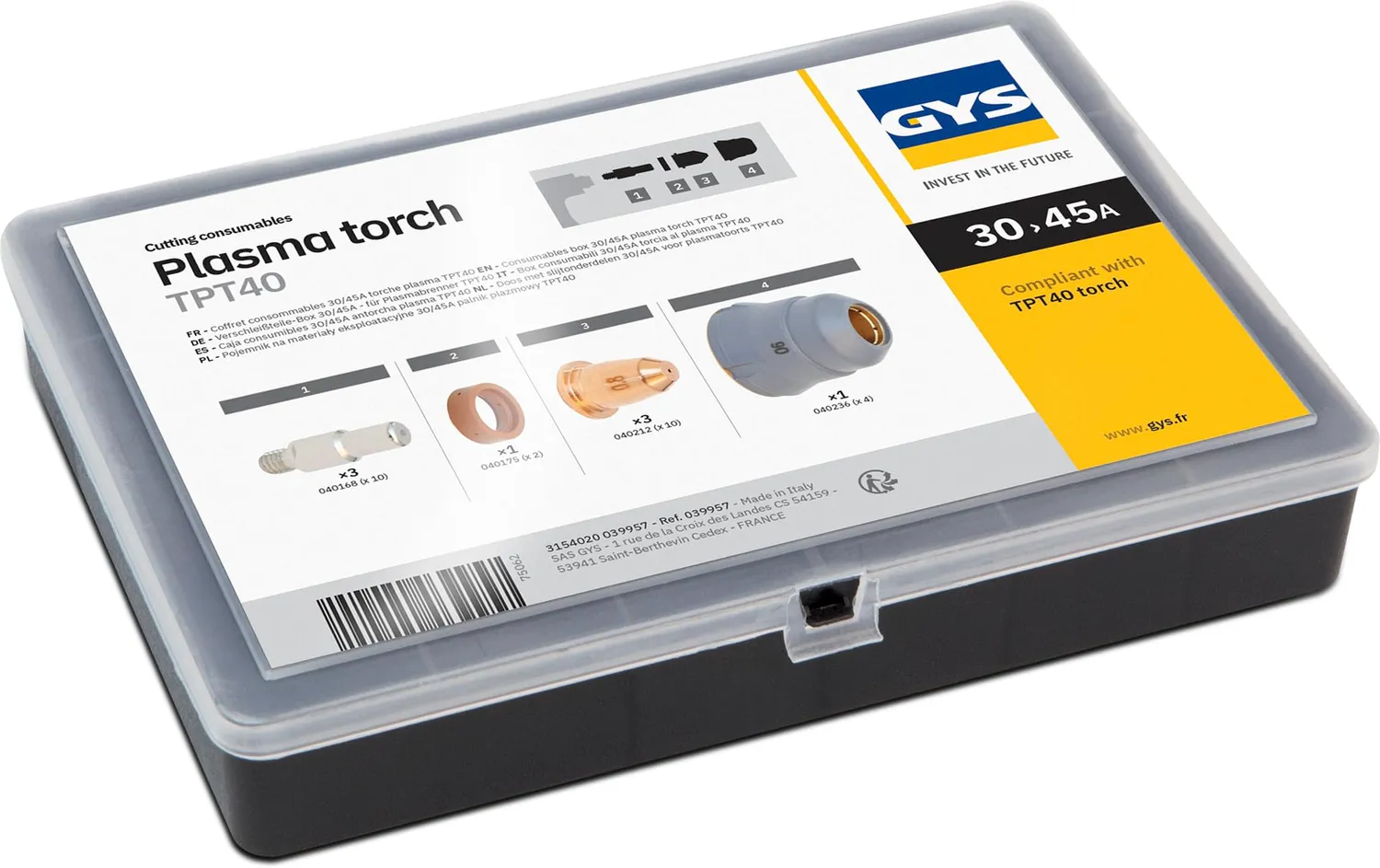 GYS Coffret consommables torche plasma TPT40 8 pièces