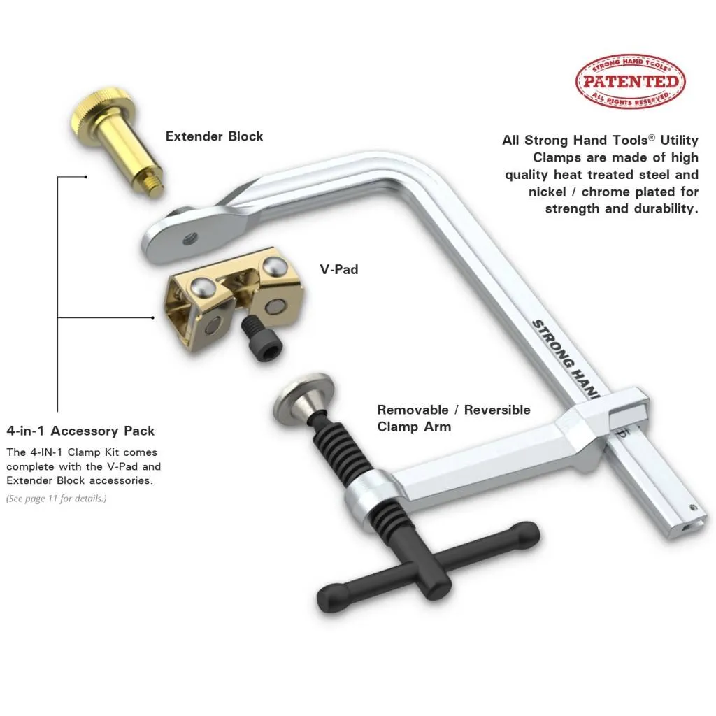 Strong Hand Europe Medium-Duty F-Clamp serre-joint F 8,5 po 4-en-1
