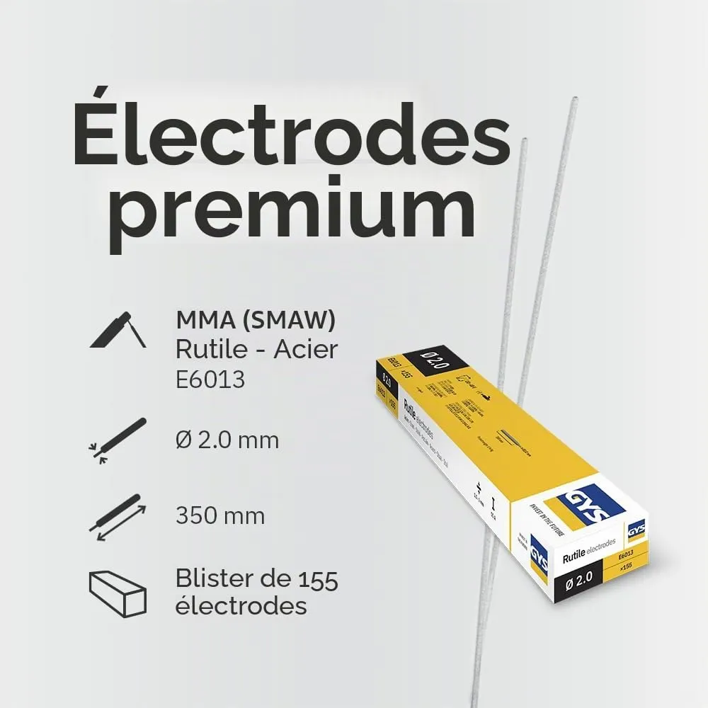 GYS électrodes rutiles E6013 Ø 2,0 mm 155 baguettes