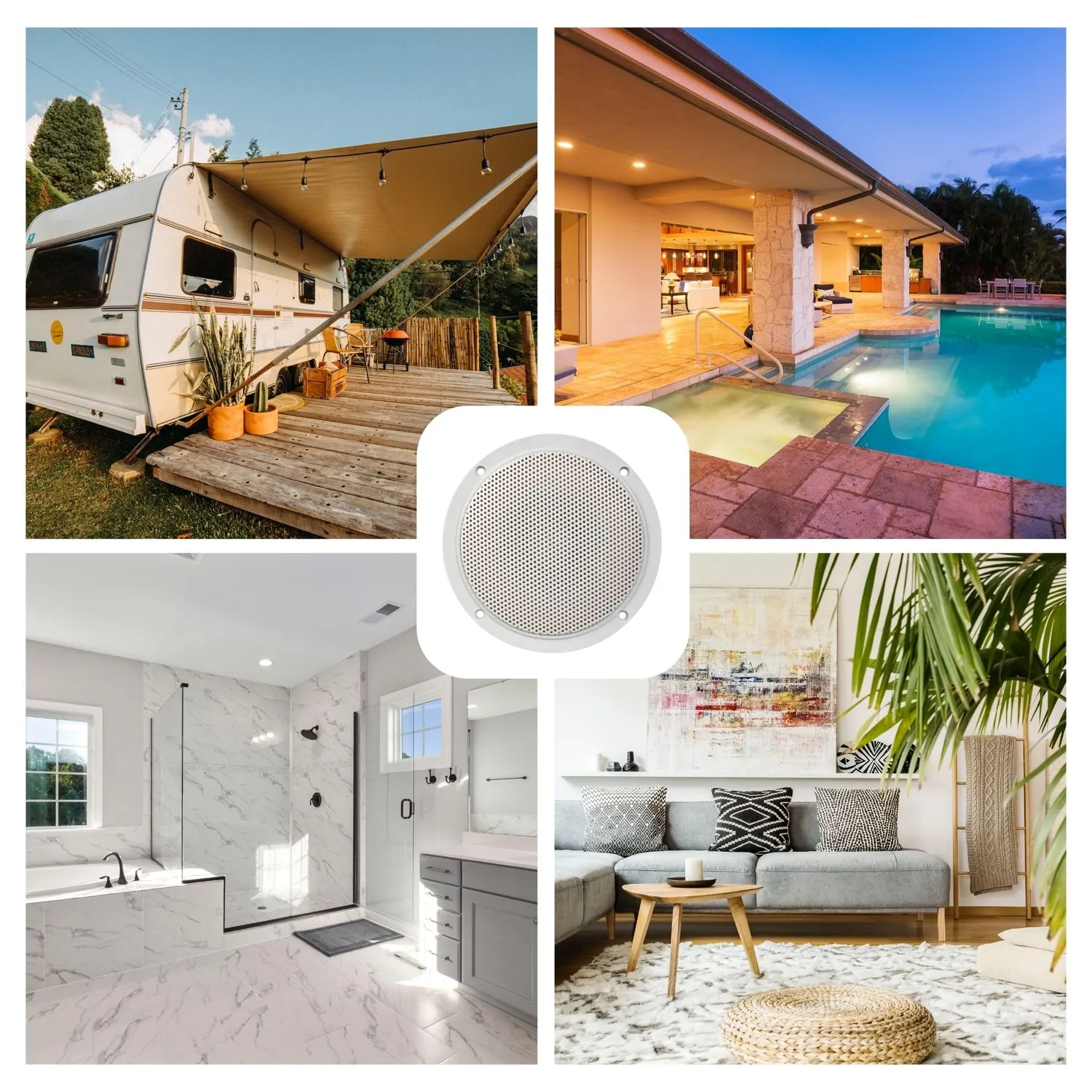 Velleman enceinte encastrable 5 pouces 80 W blanche 2 pièces