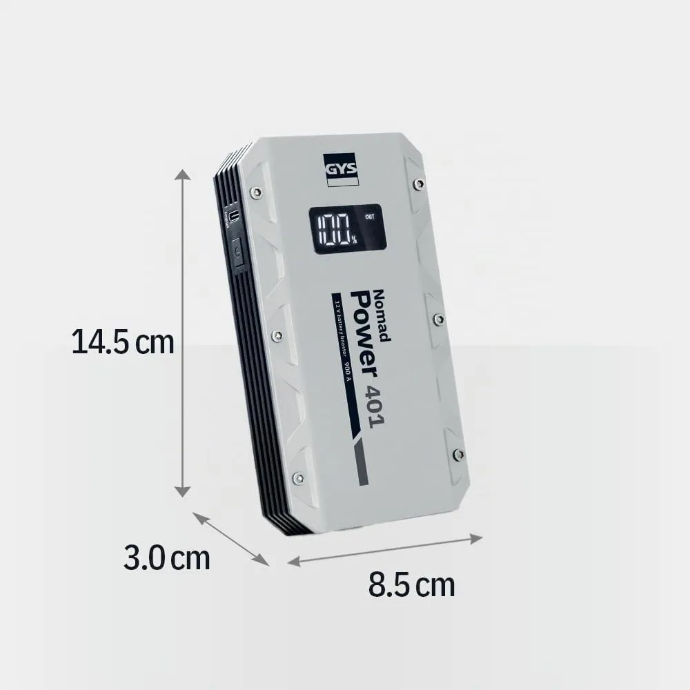 GYS Nomad Power 401 booster lithium 12 V, 1200 A, batterie 3 Ah
