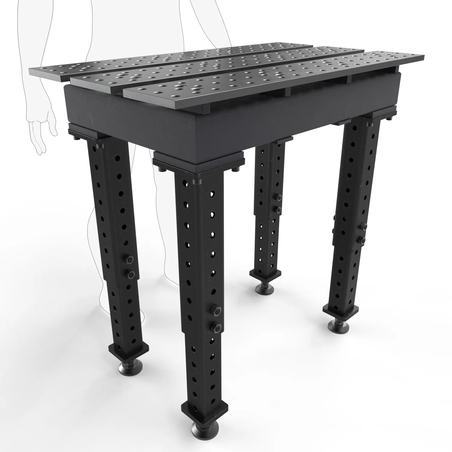 STRONG HAND EUROPE MAX Slotted 2' × 3' table de soudage 5/8 po nitrurée