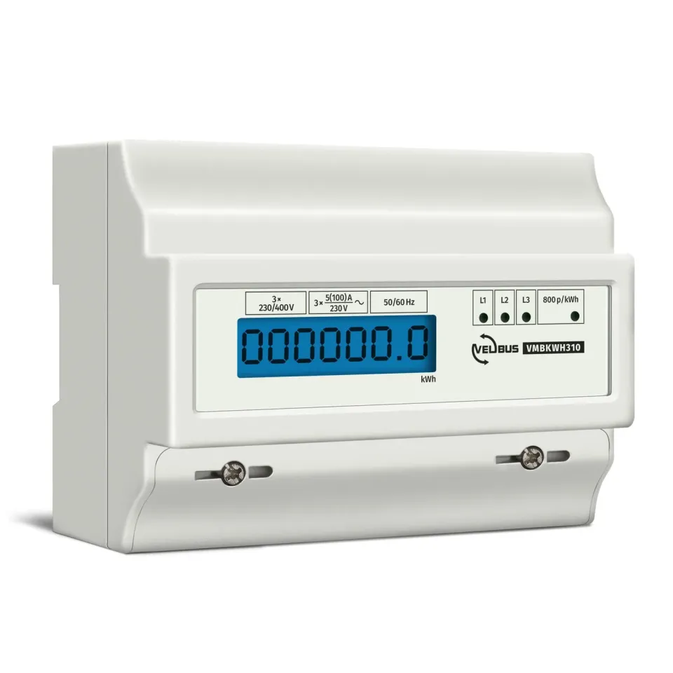 Velleman compteur d'énergie triphasé rail DIN 100 A LCD