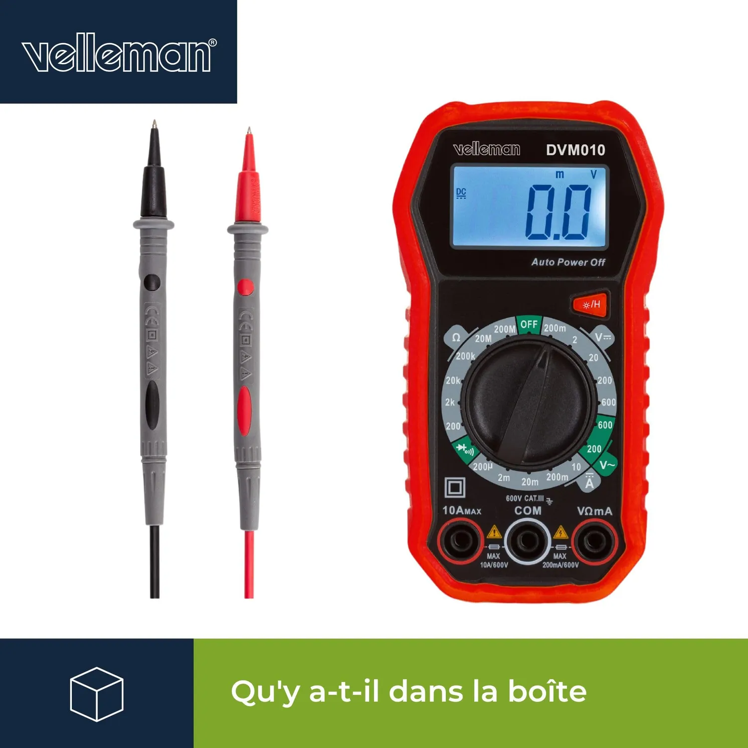 Velleman GP DVM010 multimètre numérique CAT III 600 V