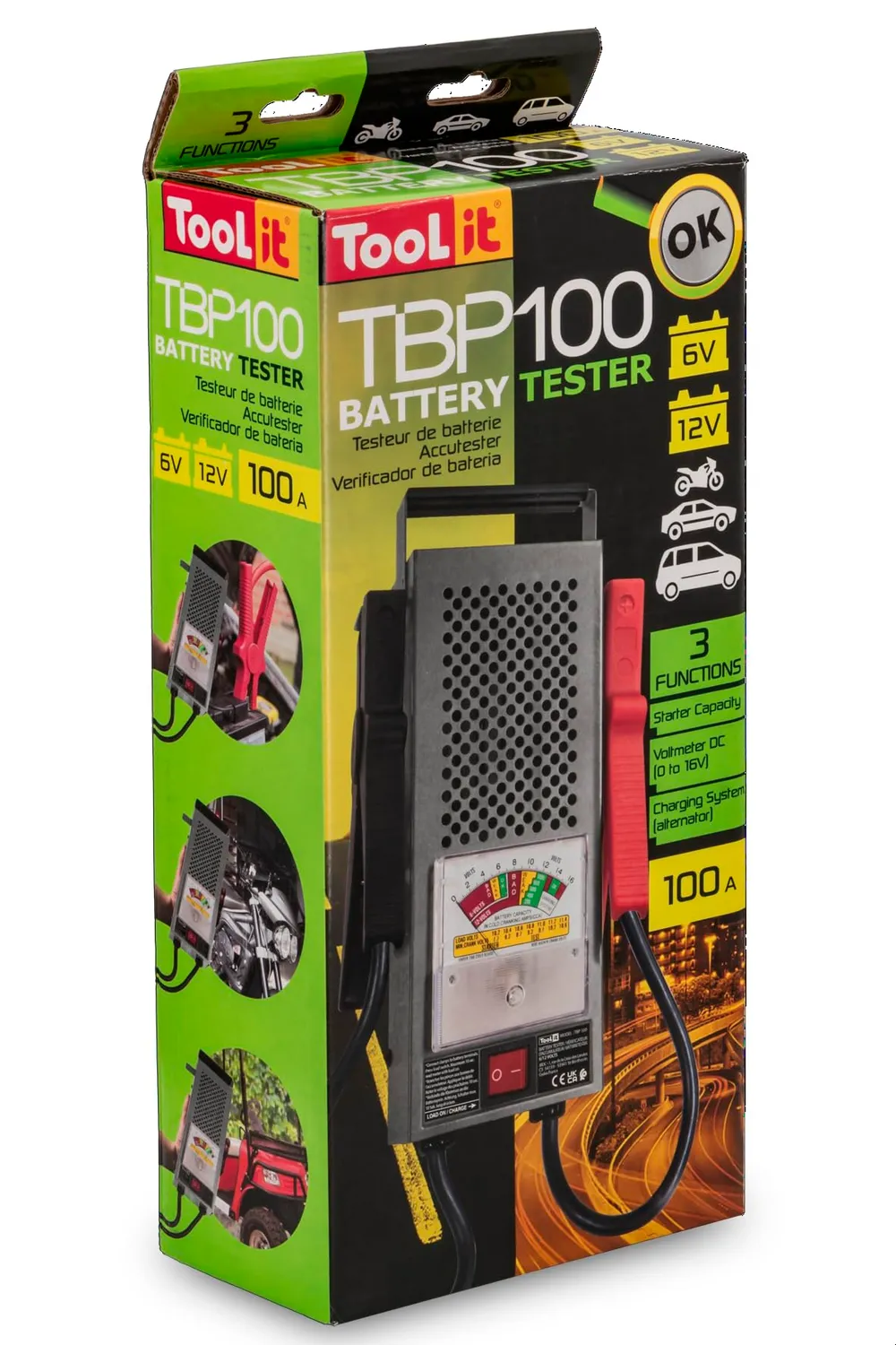 GYS TBi 100 testeur de batterie 6/12 V jusqu’à 100 Ah