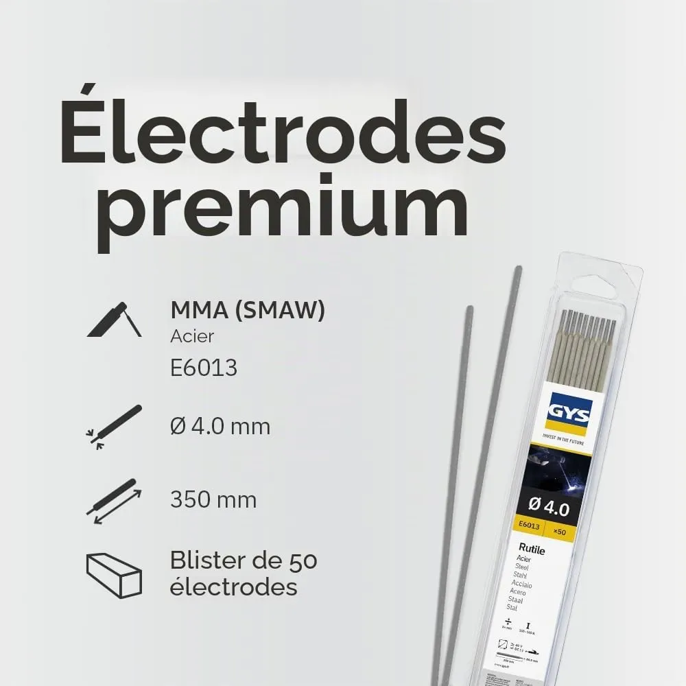 GYS électrodes rutiles E6013 Ø 4 mm blister de 50