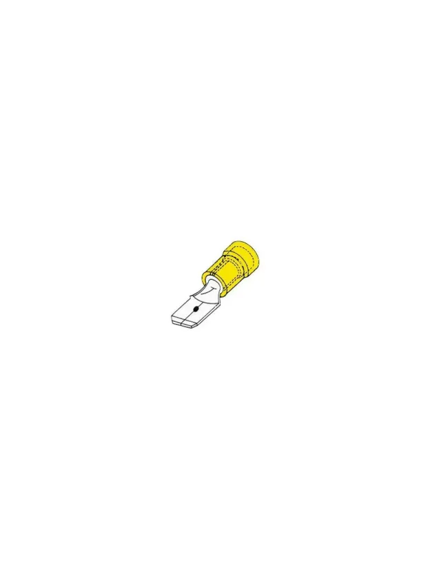 Velleman GP Series cosse mâle 6,4 mm jaune AWG 12-10