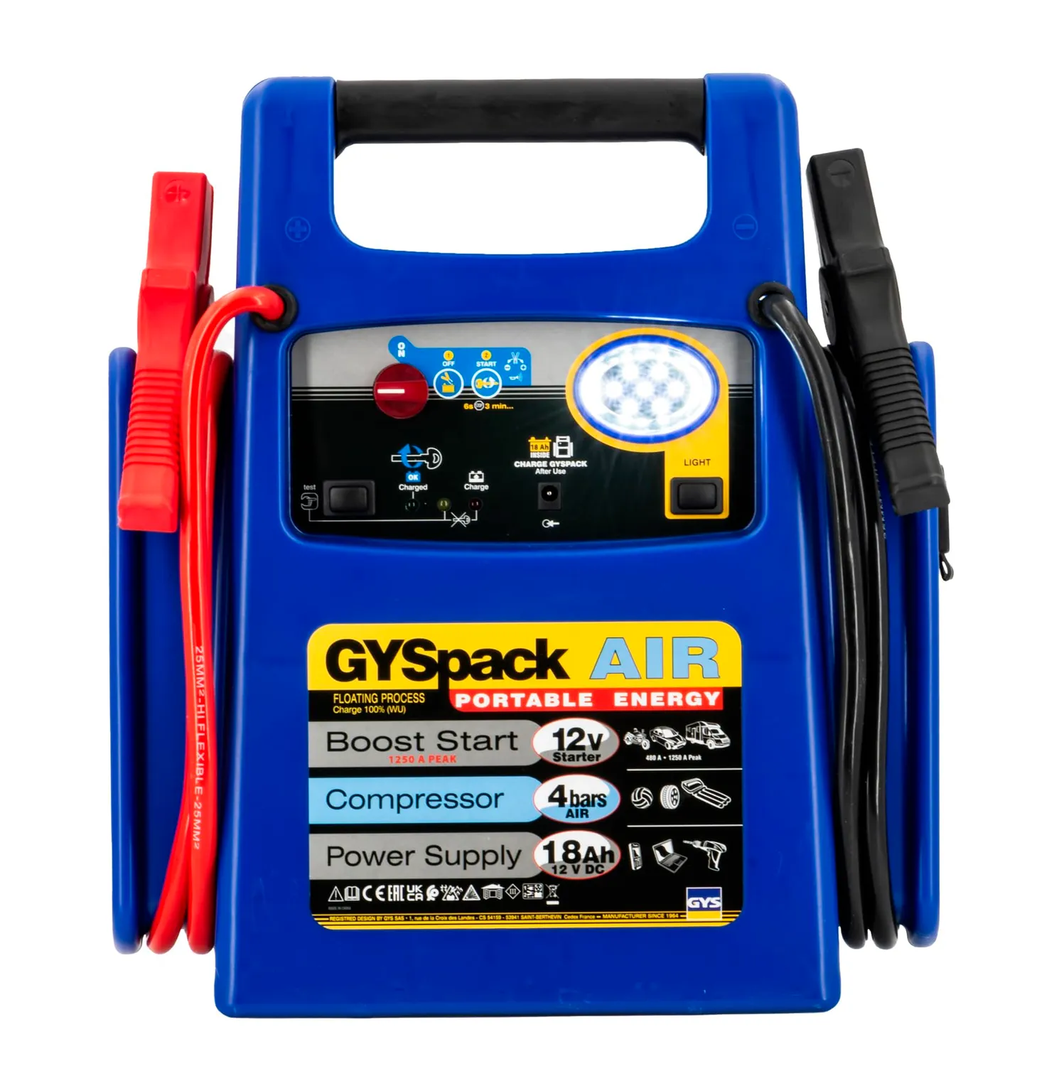 GYS 026322 booster démarreur 12 V avec compresseur 18 Ah