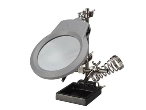 Velleman VTLLAMP troisième main avec loupe LED et support fer à souder
