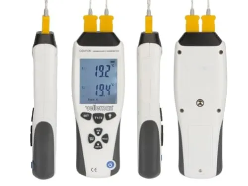 Velleman GP Series thermomètre thermocouple K/J double affichage