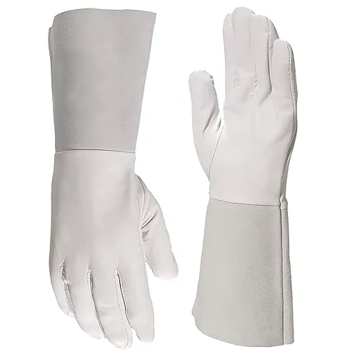 GYS Pro TIG gants de soudage taille 10, cuir croûte blanc