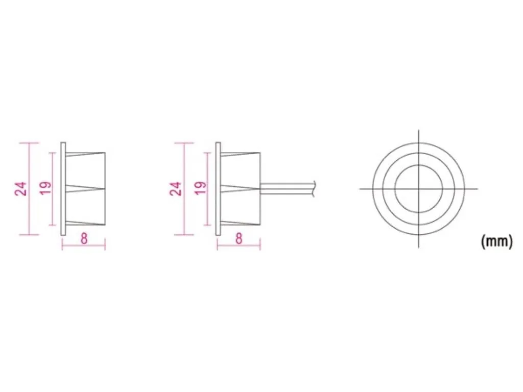 Velleman Edge Lit Series contact magnétique Reed 25 mm blanc NC filaire
