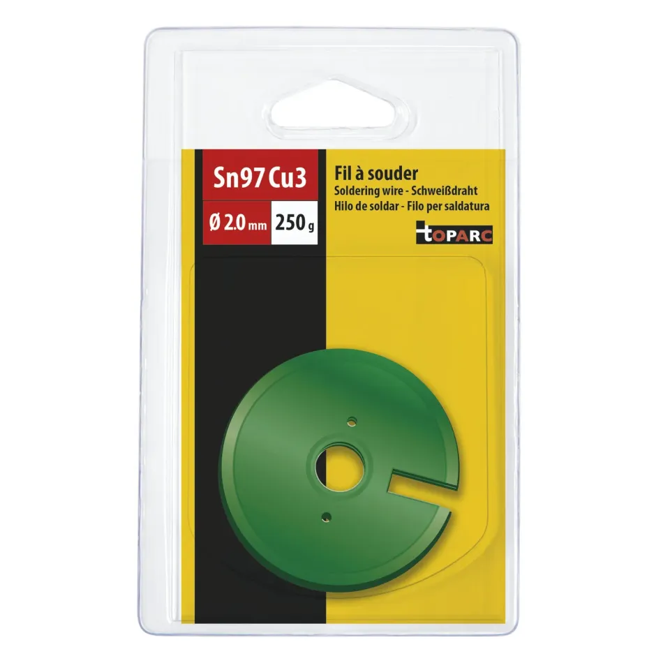 GYS Sn97Cu3 fil d’étain brasage Ø2 mm 250 g sans flux