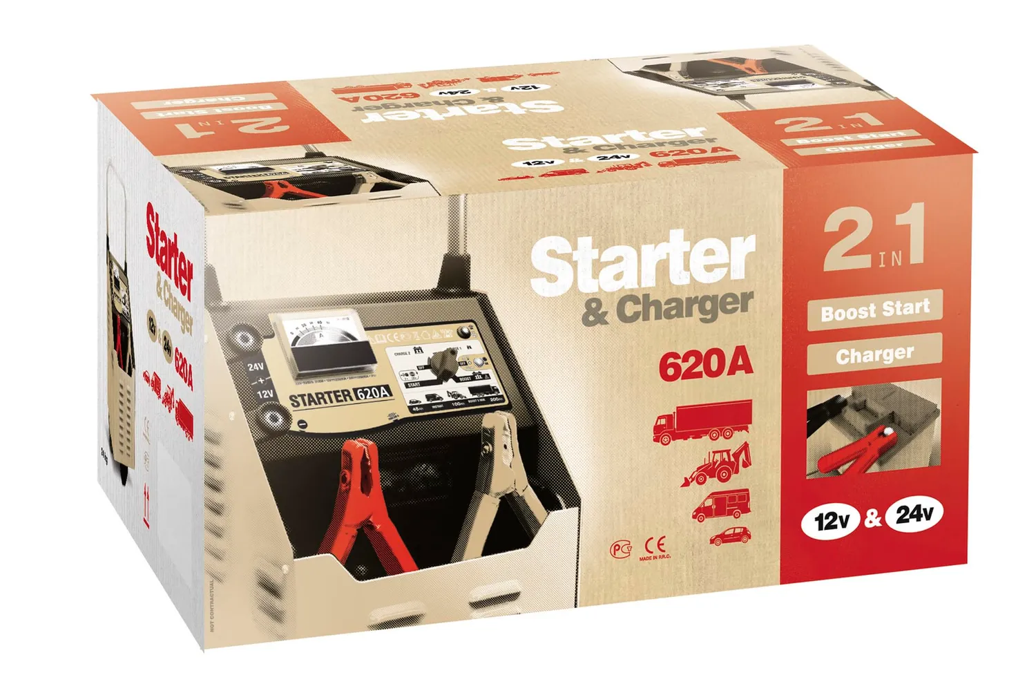GYS NEOSTART 620 chargeur démarreur 12/24 V, batteries plomb