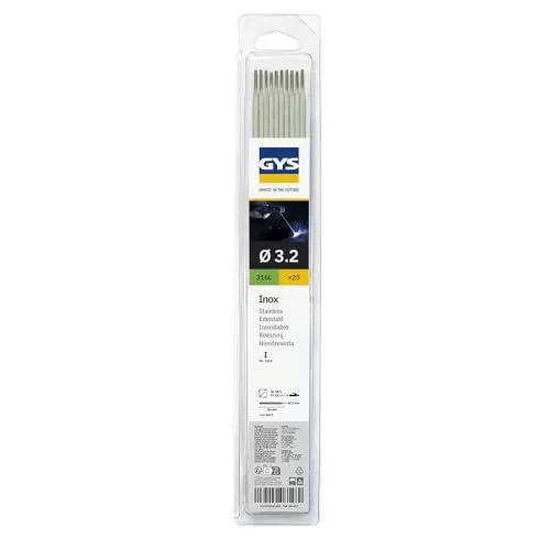 GYS E316L électrodes inox Ø 3,2 mm, 25 baguettes rutilo-basiques