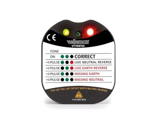 Velleman GP testeur de prise et de terre CAT II 230 V LED buzzer