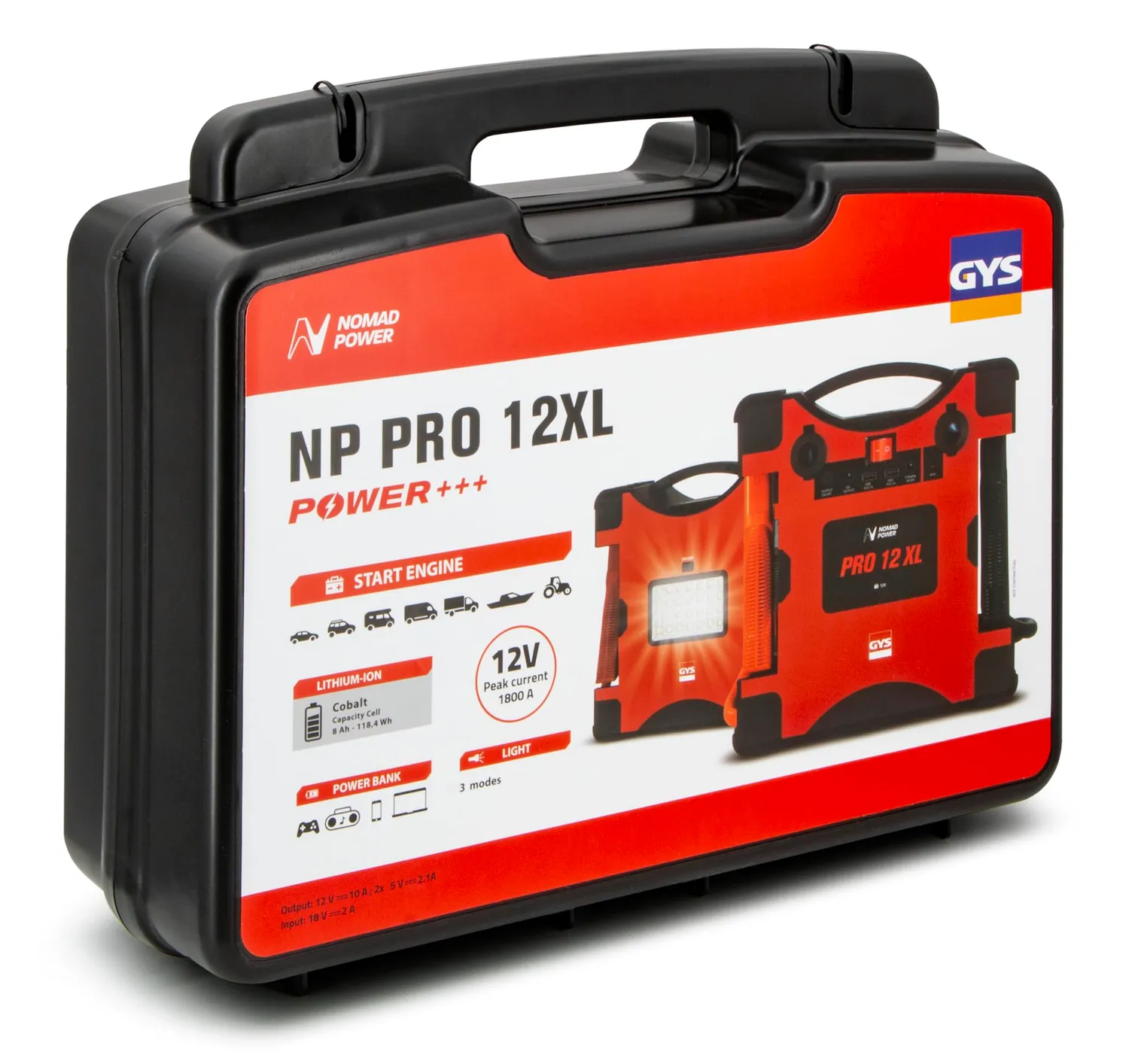 GYS Nomad Power Pro 12 XL booster 12 V lithium 8 Ah
