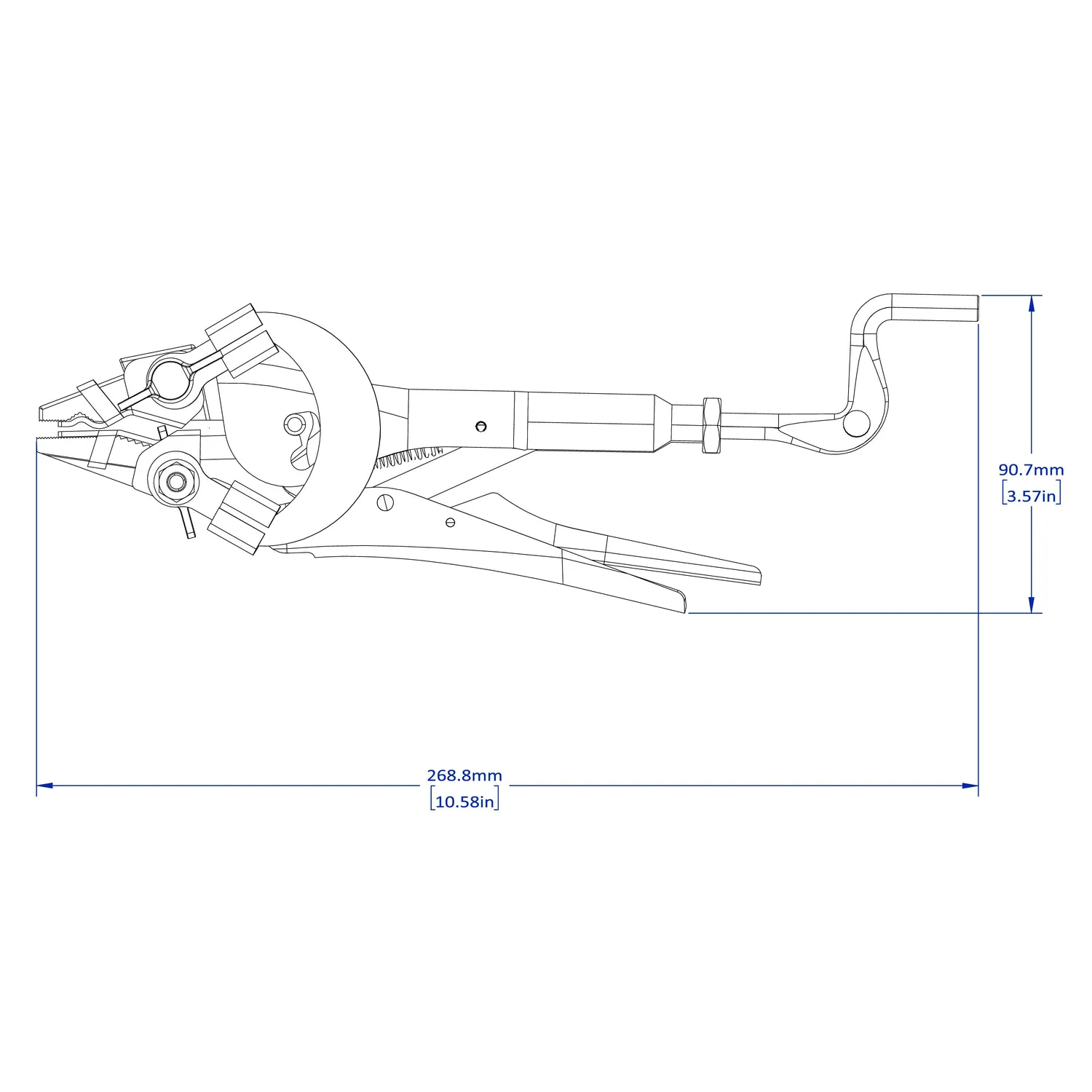 STRONG HAND EUROPE 7″ Extractor GPB710 pince de masse à mâchoire fixe
