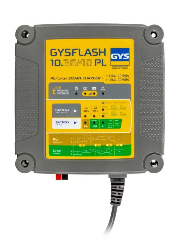 GYS GYSFLASH 10.36/48 PL chargeur 36/48 V 8/10 A lithium et plomb