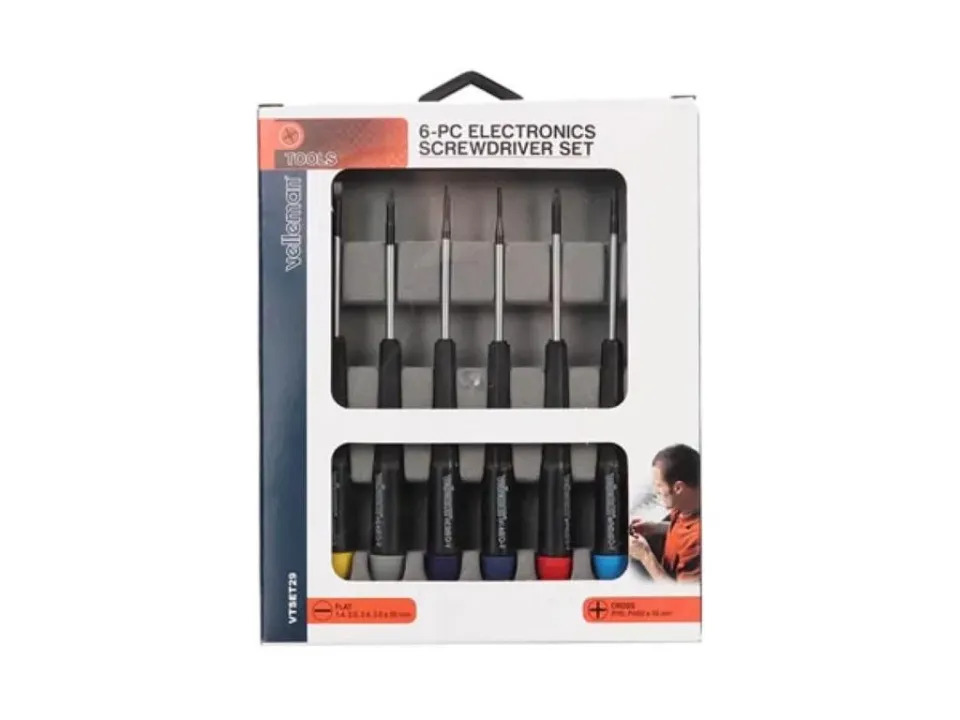Velleman jeu de tournevis de précision 6 pièces magnétique
