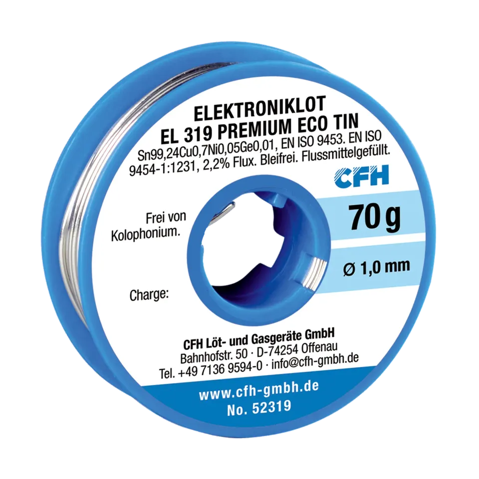 CFH PREMIUM ECO TIN EL 319 fil à souder 70 g, sans plomb