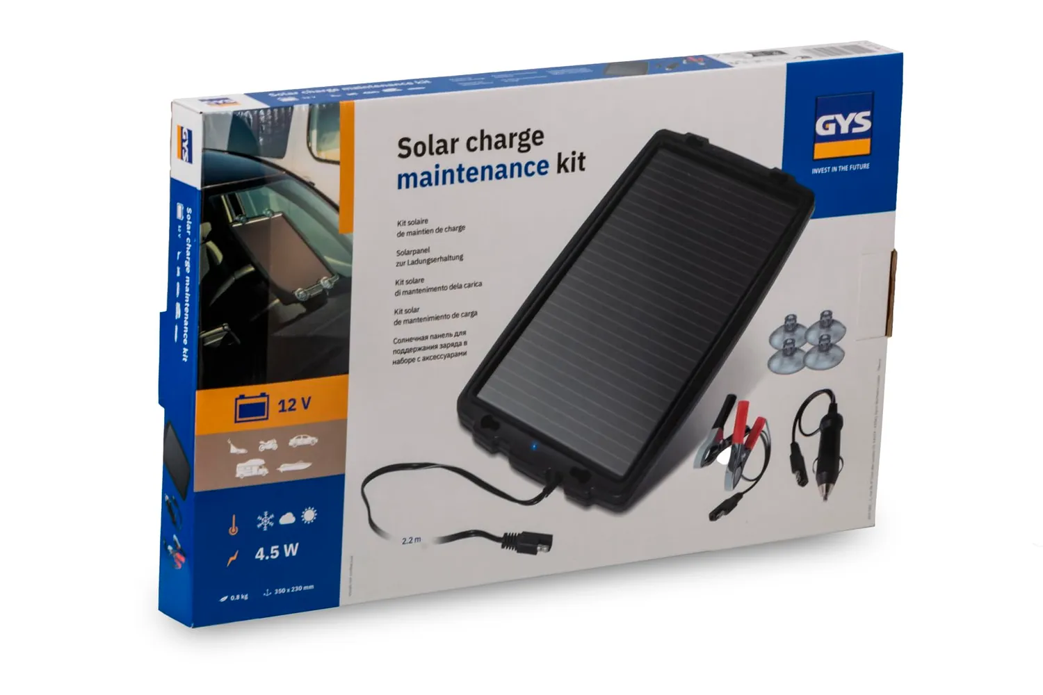 GYS kit solaire de maintien de charge 4,5 W, batteries 12 V plomb-acide