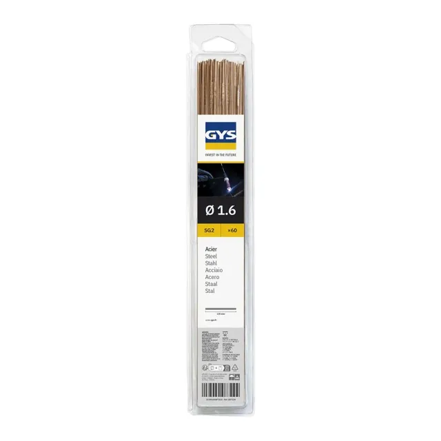 GYS baguettes TIG ER70S-6/W3Si1 Ø 1,6 mm 60 pièces