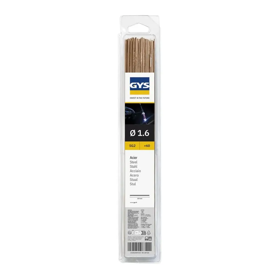 GYS baguettes TIG ER70S-6/W3Si1 Ø 1,6 mm 60 pièces