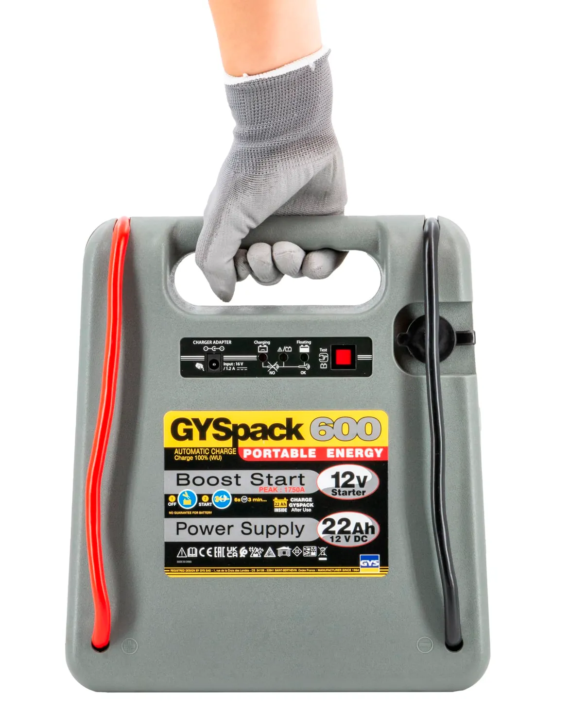 GYS GYSPACK 600 booster autonome 12 V, batterie 22 Ah