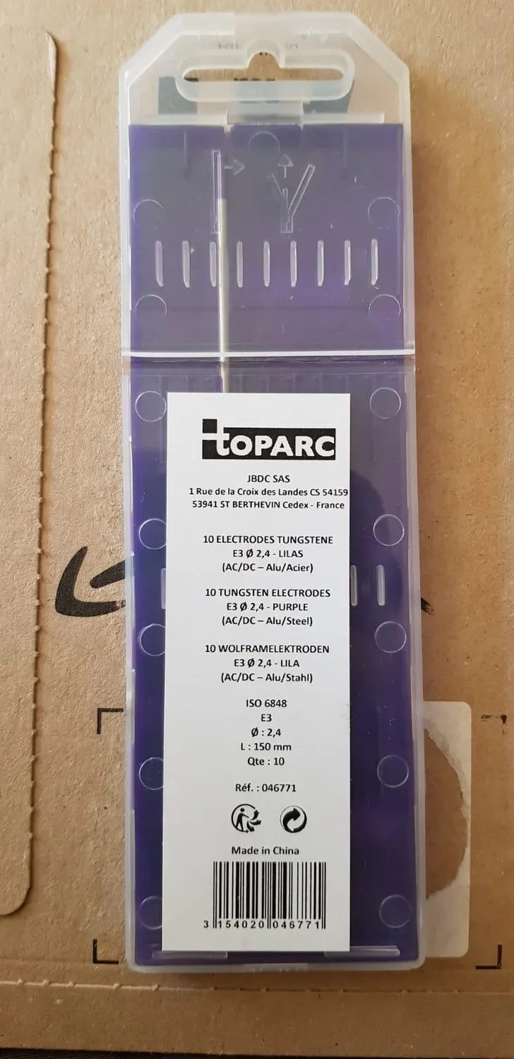 GYS 046771 électrodes tungstène TIG E3 Ø 2,4 mm, étui de 10